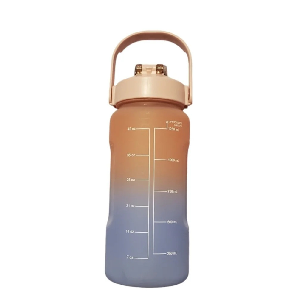 NEW Ombre Water Bottle with Hydration Measurement & Flip-Top Lid 48 oz